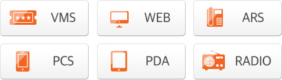 VMS, WEB, ARS, PCS, PDA, RADIO